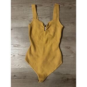 Abercrombie & Fitch yellow sweater bodysuit tank size medium